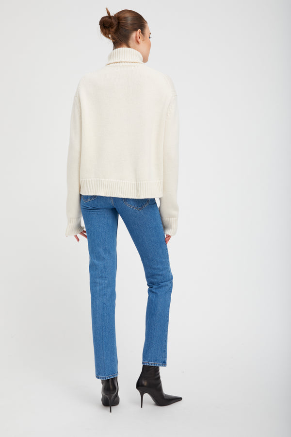 Sprwmn Heavy Cashmere Turtleneck Sweater Chalk