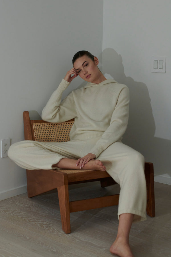 sprwmn Ivory Cashmere Sweatpants Ivory