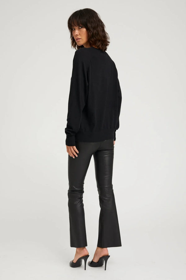 Sprwmn Jackie Leather Ankle Flare Black