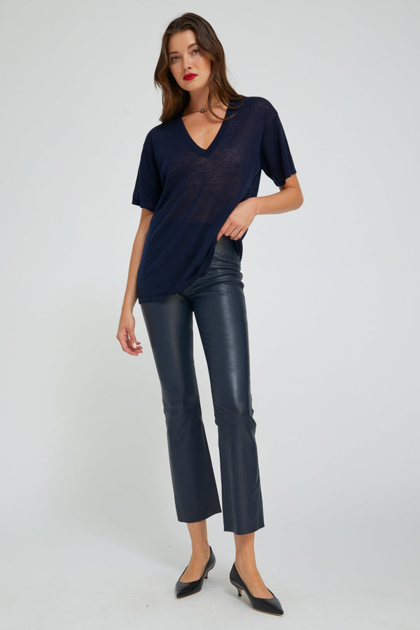 sprwmn Jackie Leather Ankle Flare Stripes