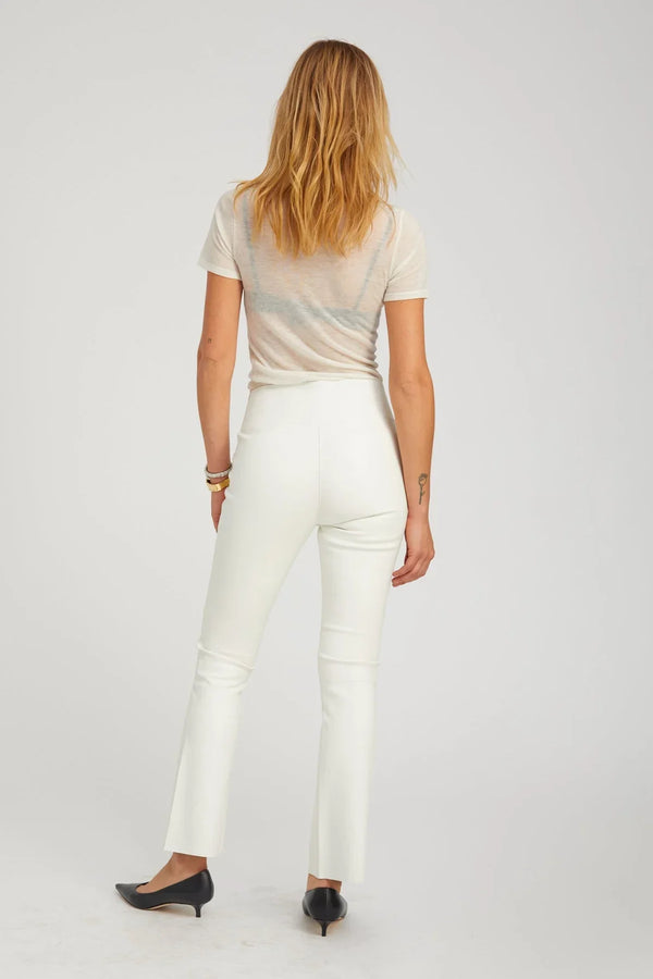 Sprwmn Jackie Leather Ankle Flare White