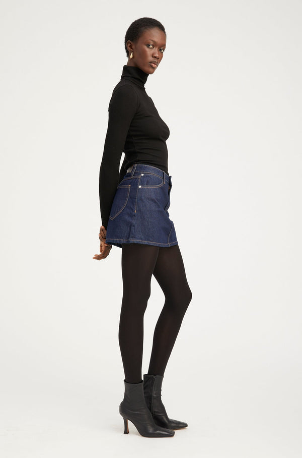 Sprwmn Jane Denim A-Line Mini Skirt Jane