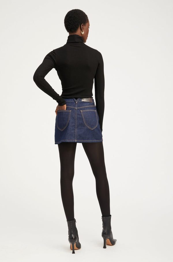 Sprwmn Jane Denim A-Line Mini Skirt Jane