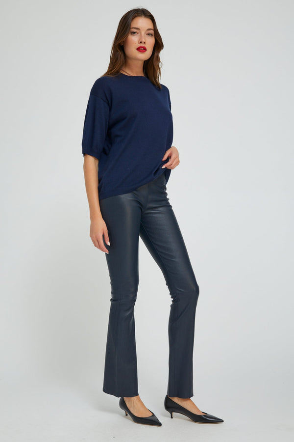 Sprwmn Jane Leather Micro Flare Midnight