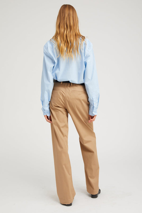 Sprwmn Khaki Straight Leg Trousers KHAKI