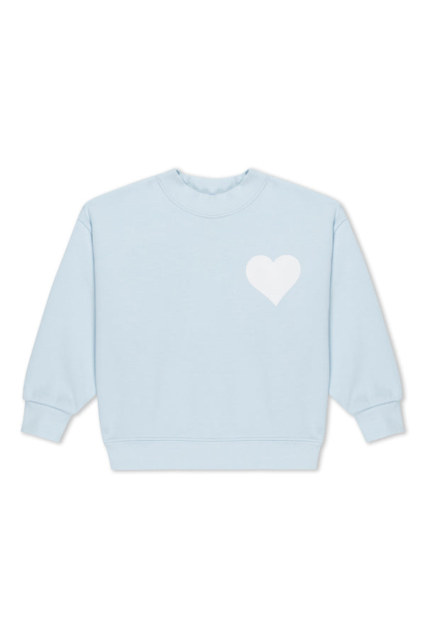 Sprwmn Kids Baby Blue Heart Sweatshirt BABY BLUE