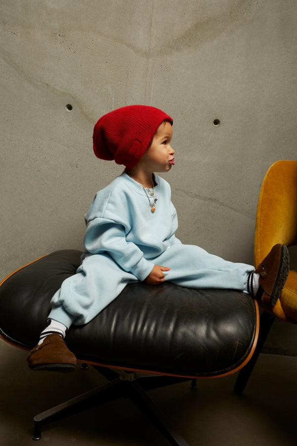 Sprwmn Kids Baby Blue Heart Sweatshirt BABY BLUE