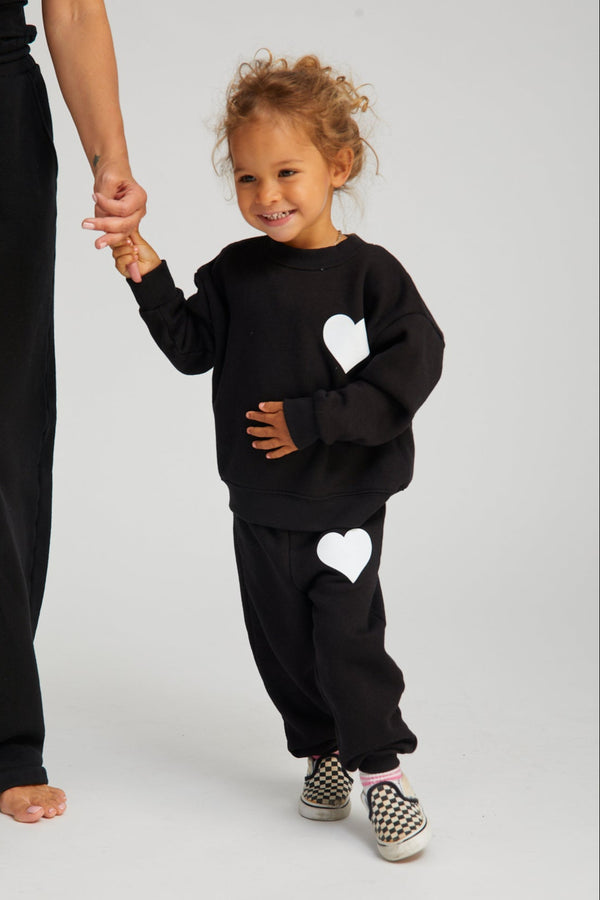 Sprwmn Kids Black Heart Sweatshirt BLACK