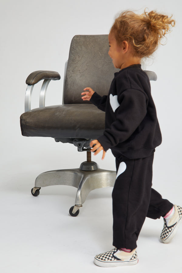 Sprwmn Kids Black Heart Sweatshirt BLACK