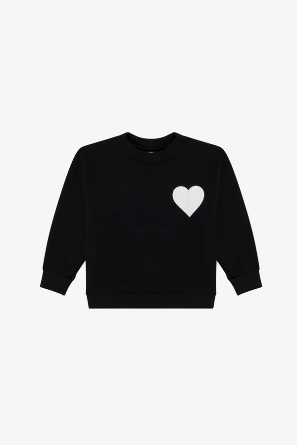 sprwmn Kids Black Heart Sweatshirt BLACK
