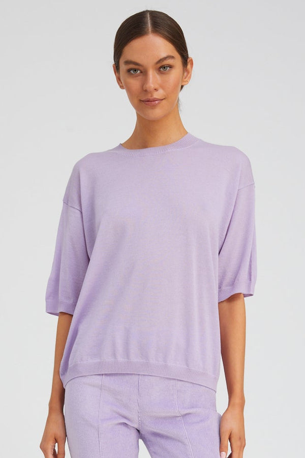 sprwmn Lavender Cashmere Boxy Tee LAVENDER
