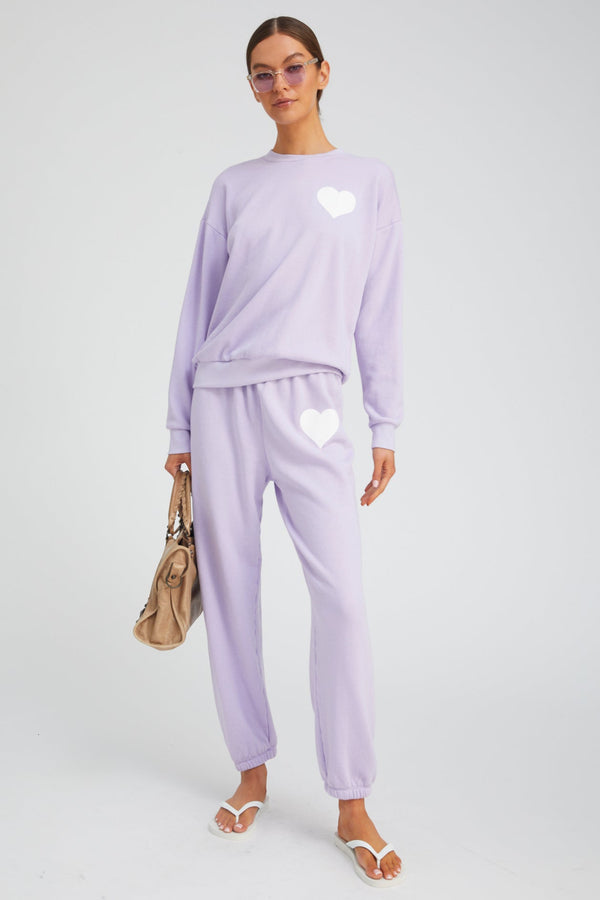 sprwmn Lavender Heart Sweatpants LAVENDER