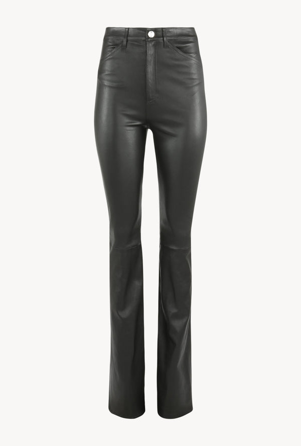 Sprwmn Leather 5 Pocket Micro Flare Black