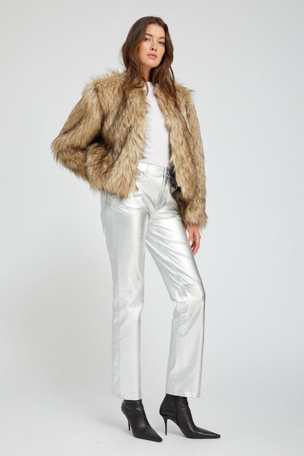 Sprwmn Leather 5 Pocket Slim Straight SILVER