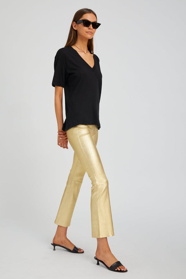 Sprwmn Leather Ankle Flare Gold