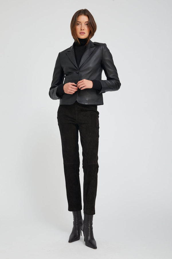 Sprwmn Leather Claire Blazer BLACK
