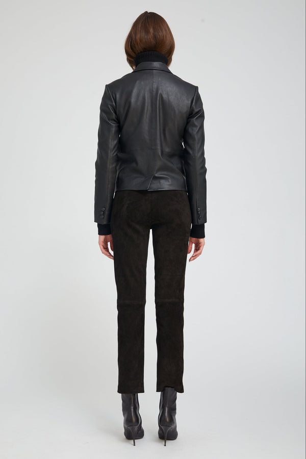 Sprwmn Leather Claire Blazer BLACK