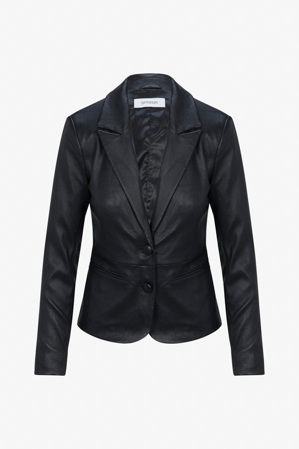 Sprwmn Leather Claire Blazer BLACK
