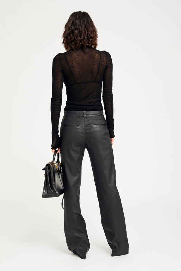 Sprwmn Leather Classic Trousers Black