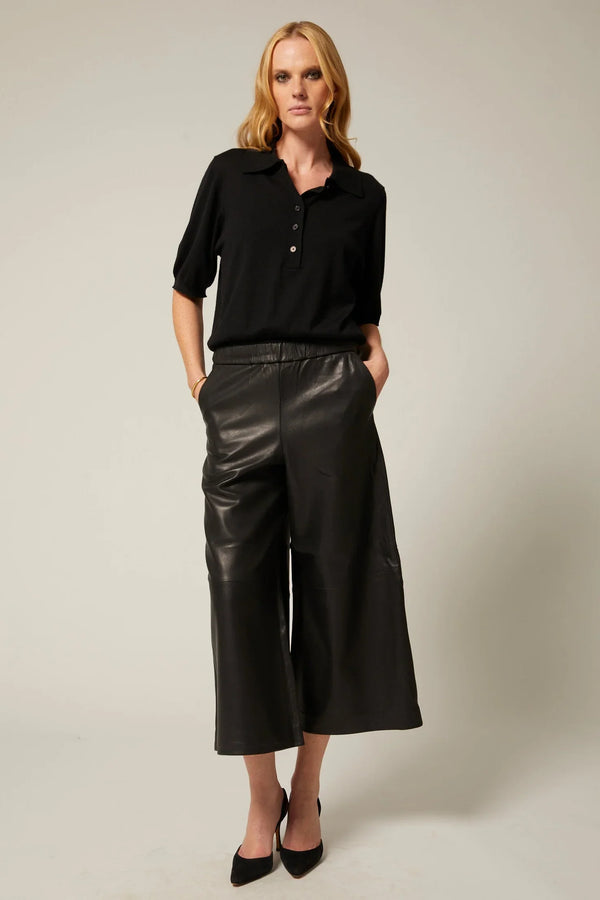 sprwmn Leather Culotte Black