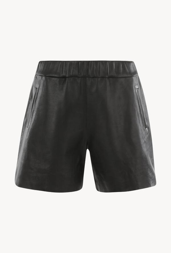 Sprwmn Leather Culotte Shorts Black