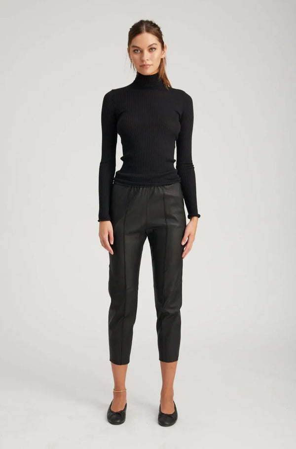 Sprwmn Leather Joggers Black