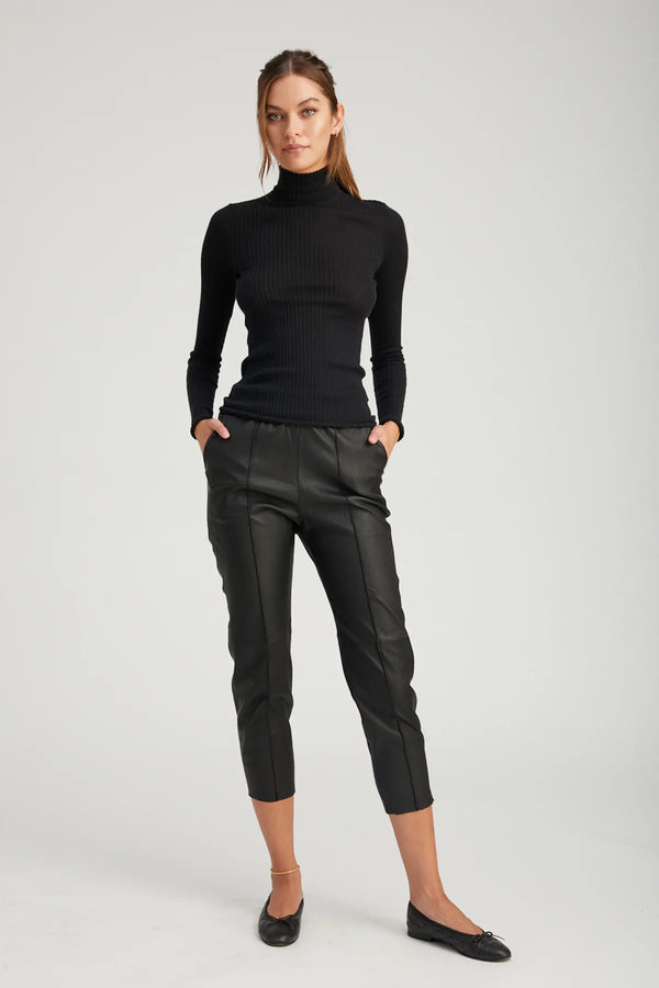 sprwmn Leather Joggers Black