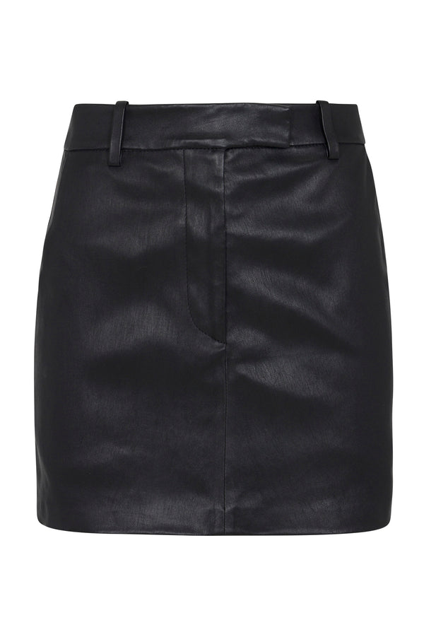 Sprwmn Leather Mini Trouser Skirt Black