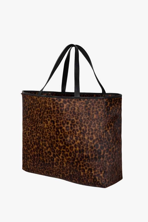 Sprwmn Leopard Pony Hair Stella Tote Bag LEOPARD
