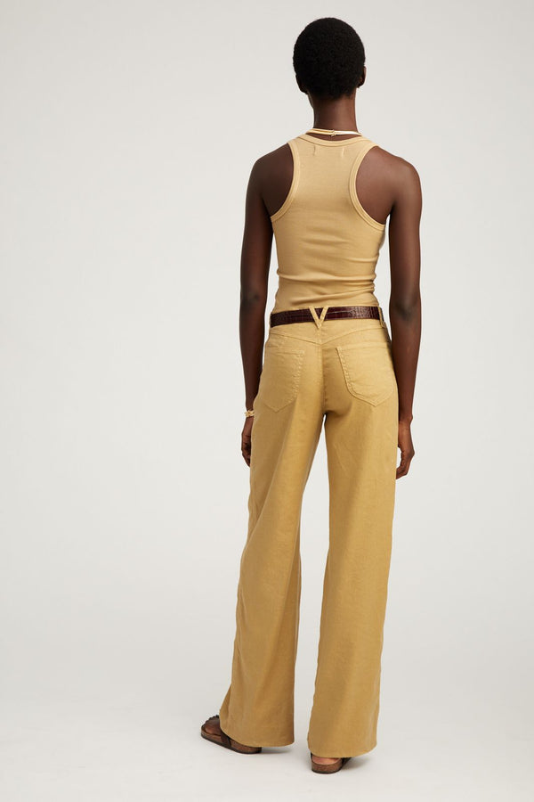 Sprwmn Linen 5 Pocket Wide Leg Pants