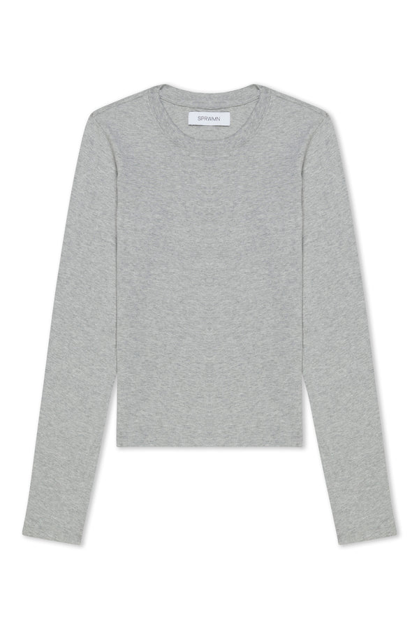 Sprwmn Long Sleeve Baby Tee Heather Grey
