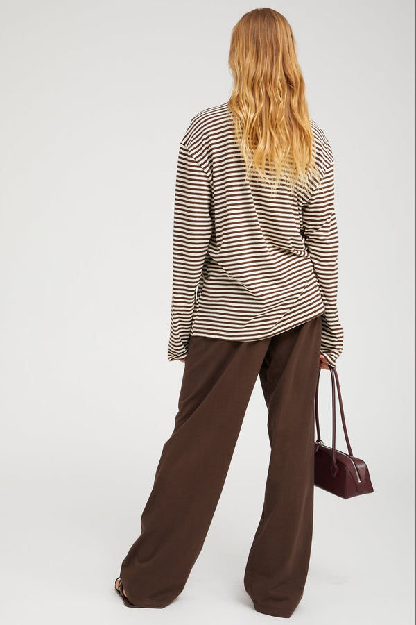 Sprwmn Long Sleeve Oversized Tee AMERICANO STRIPE