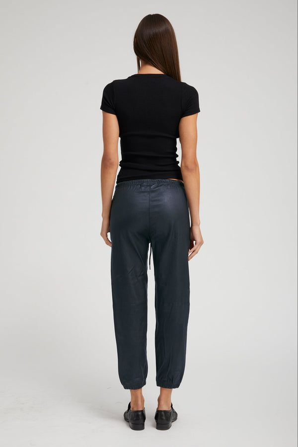 Sprwmn Midnight Leather Sweatpants Midnight