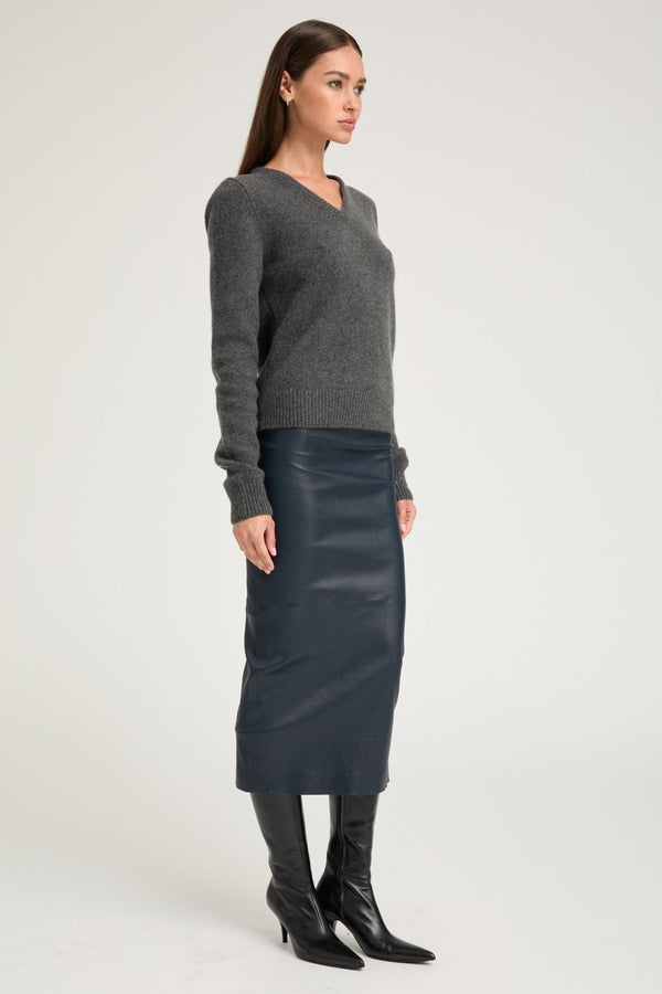 Sprwmn Midnight Leather Tube Skirt Midnight