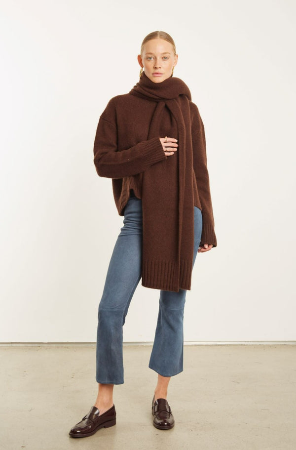 Sprwmn Mocha Cashmere Wrap Scarf Mocha