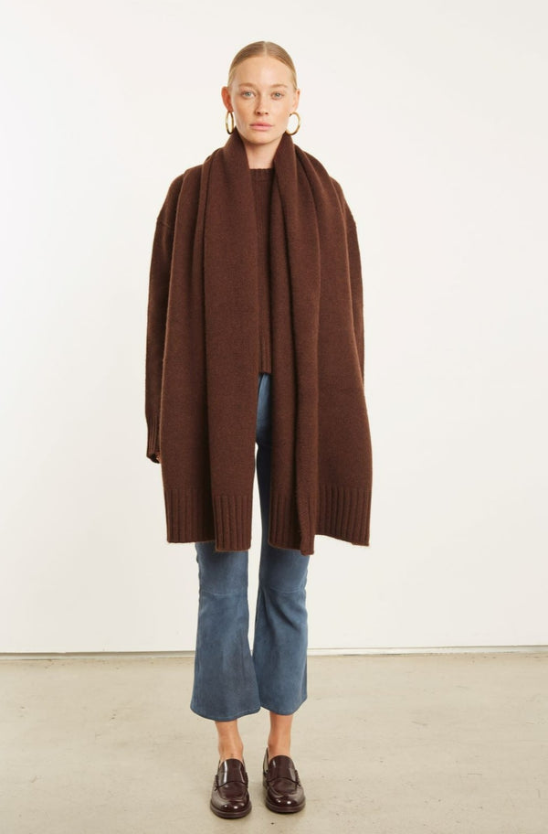 Sprwmn Mocha Cashmere Wrap Scarf Mocha