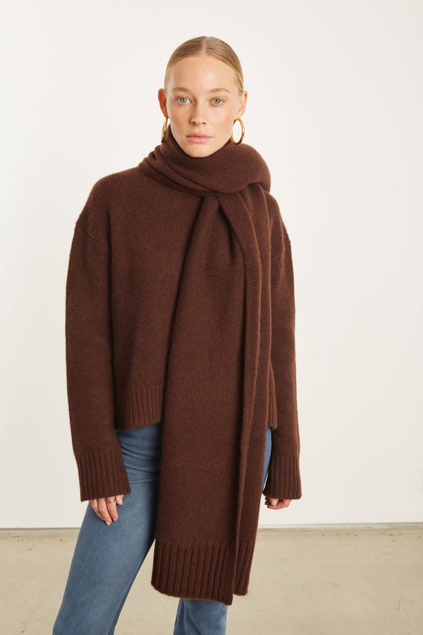 sprwmn Mocha Cashmere Wrap Scarf Mocha