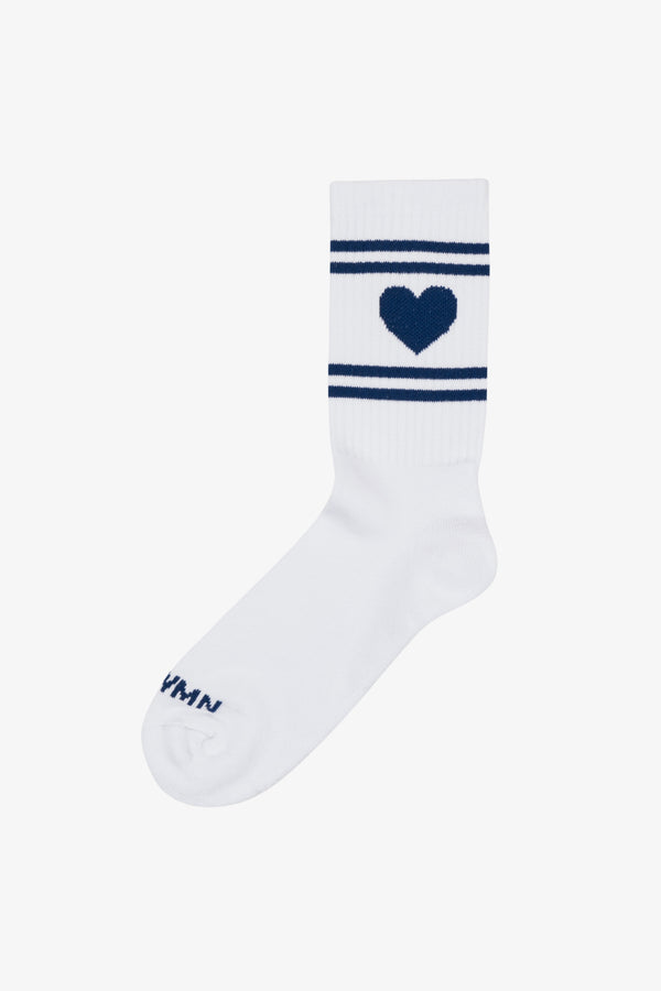 sprwmn Navy Heart Les Chaussettes WHITE/NAVY