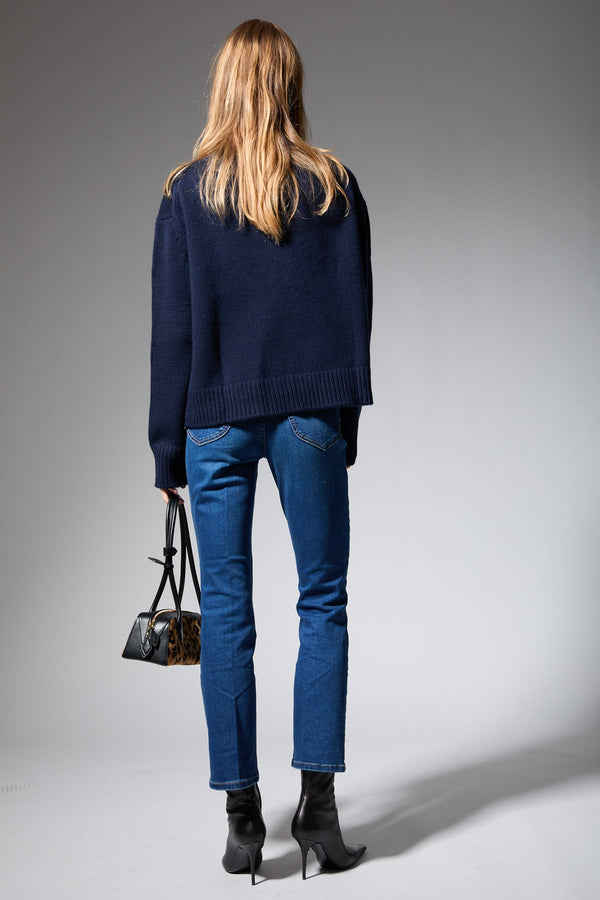 Sprwmn Navy Heavy Cashmere Sweater Navy