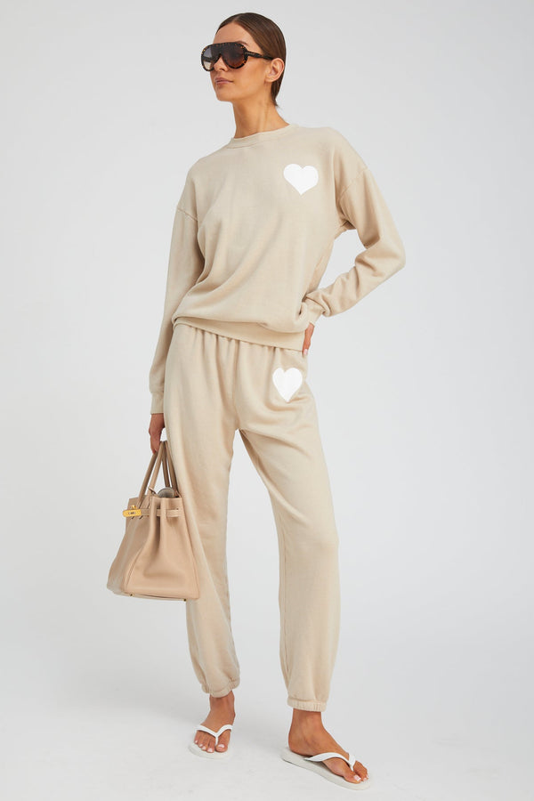 sprwmn Oat Heart Sweatpants OAT