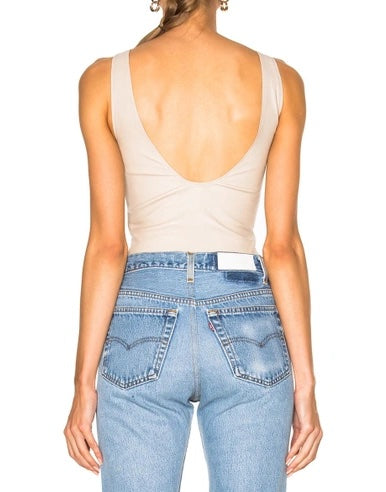 Sprwmn Off White Leather Bodysuit