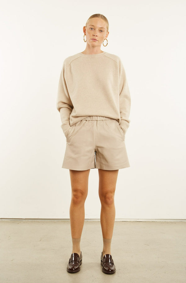 Sprwmn Off White Leather Culotte Shorts Off White