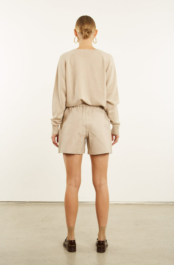 Sprwmn Off White Leather Culotte Shorts Off White