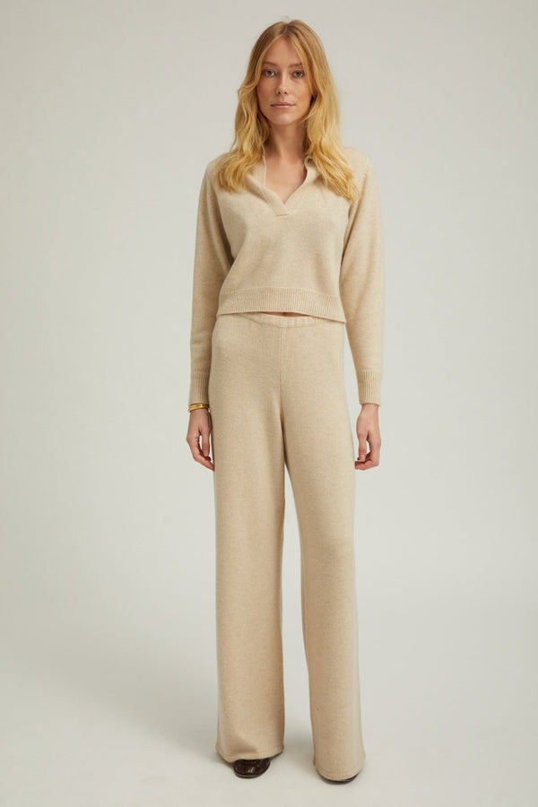 sprwmn Oyster Cashmere Easy Pants Oyster
