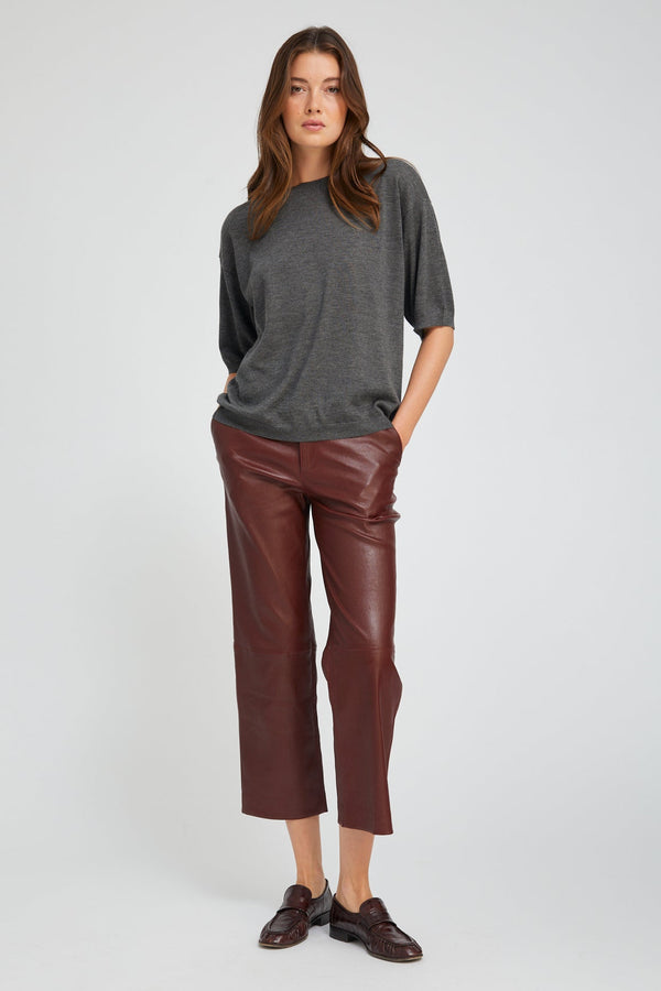 sprwmn Pinot Leather Cropped Trousers PINOT