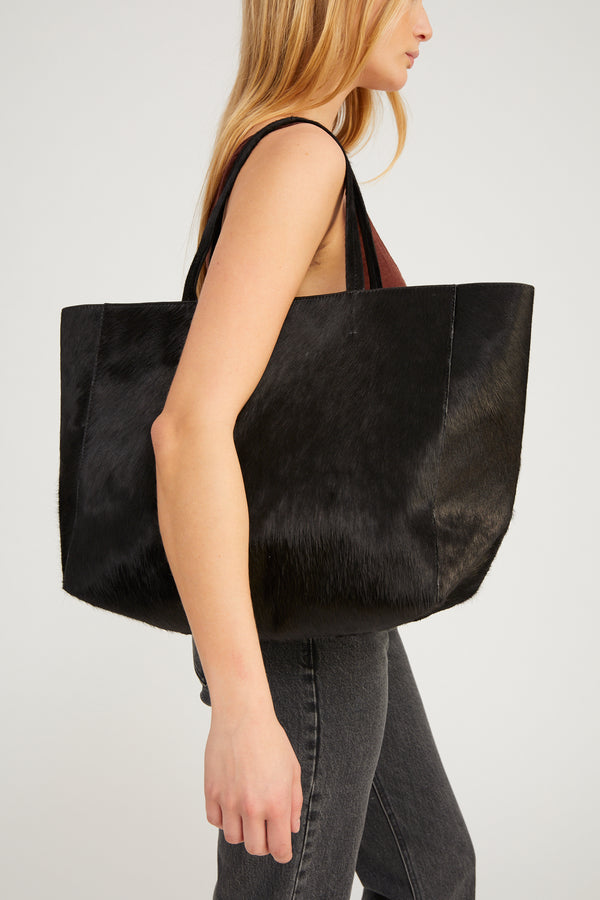Sprwmn Pony Hair Stella Tote BLACK