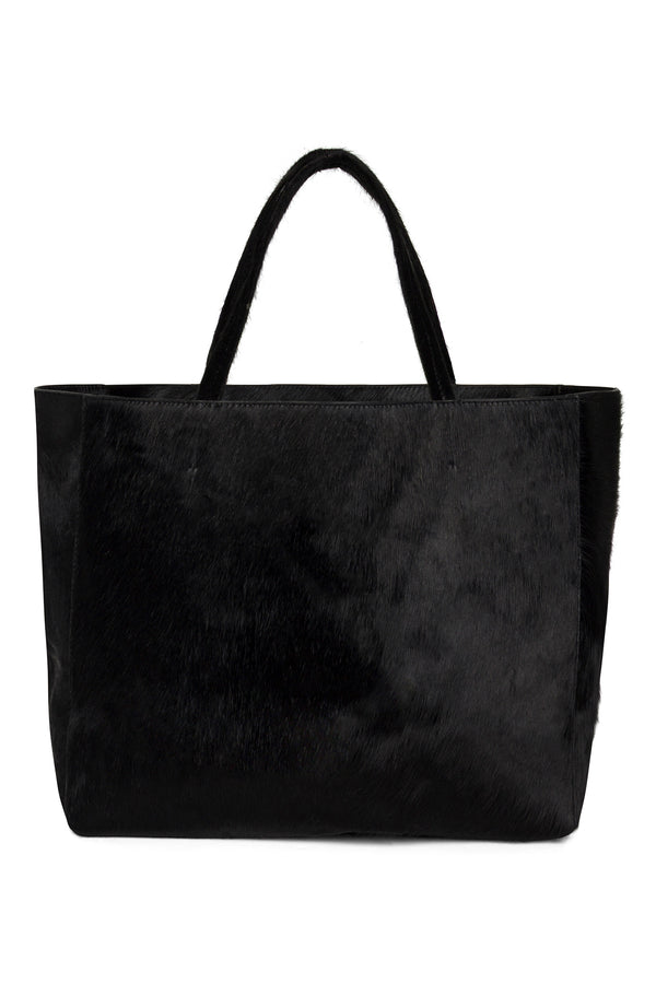 sprwmn Pony Hair Stella Tote BLACK