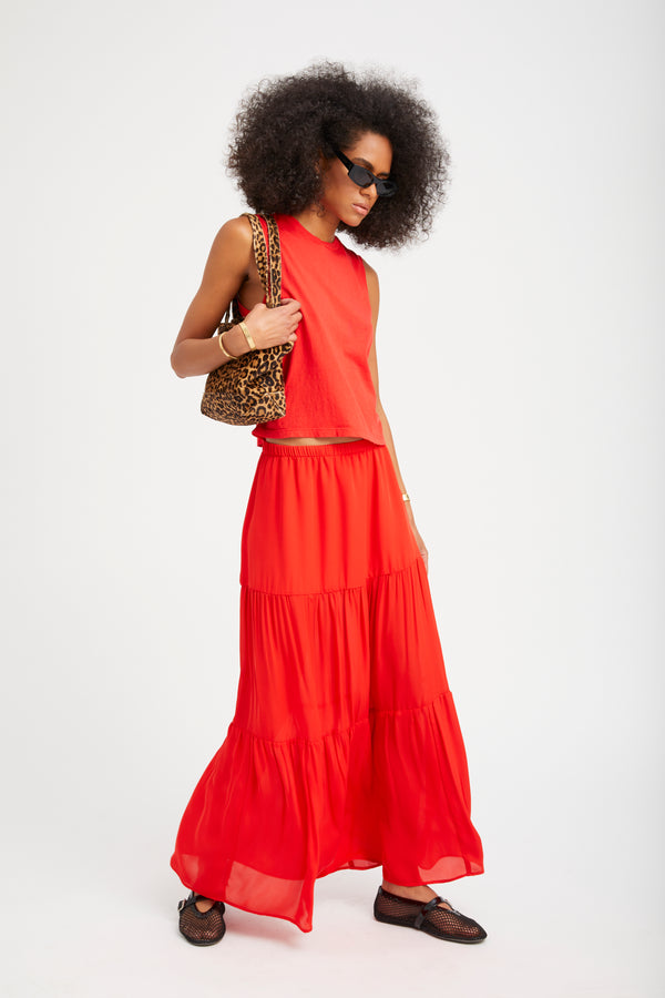 Sprwmn Red Cotton Muscle Tee RED