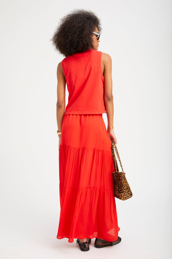 Sprwmn Red Cotton Muscle Tee RED