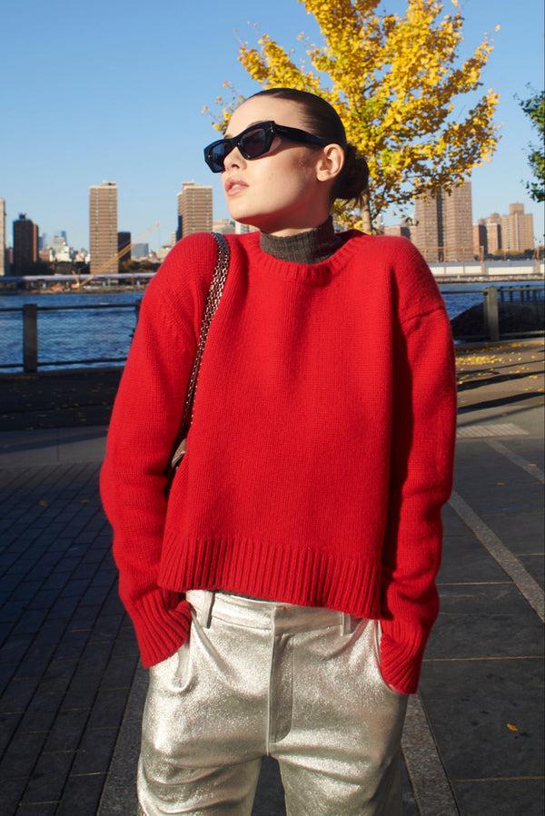 sprwmn Red Heavy Cashmere Sweater Red
